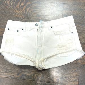 CARMAR distressed BNWOT white denim jean shorts